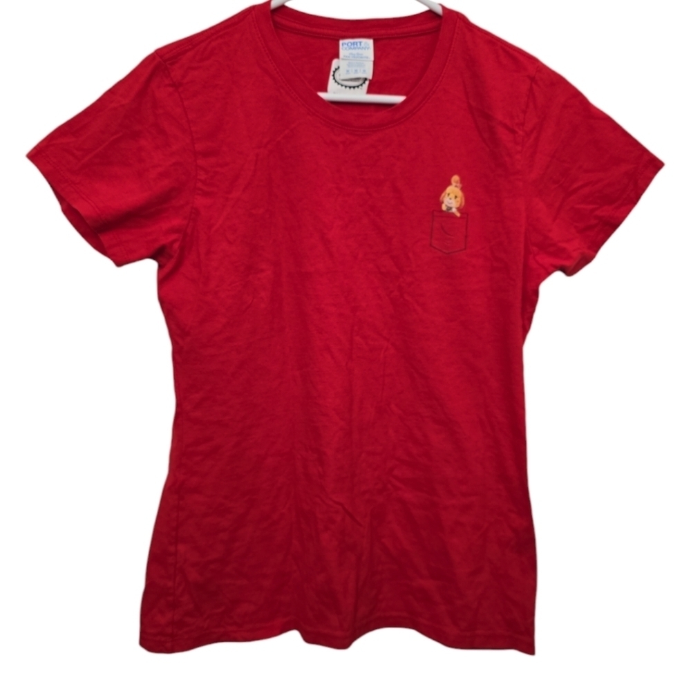 Animal Crossing Isabel Red Short Sleeve T Shirt NWOT